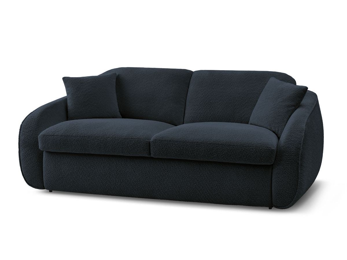 Canapé droit convertible CEZANNE ouverture express tissu bouclette
