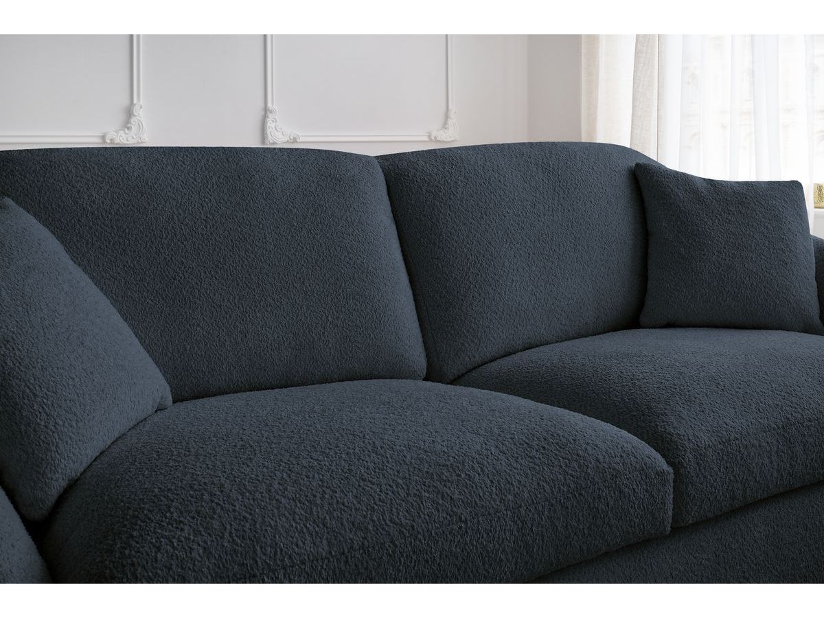 Canapé droit convertible CEZANNE ouverture express tissu bouclette