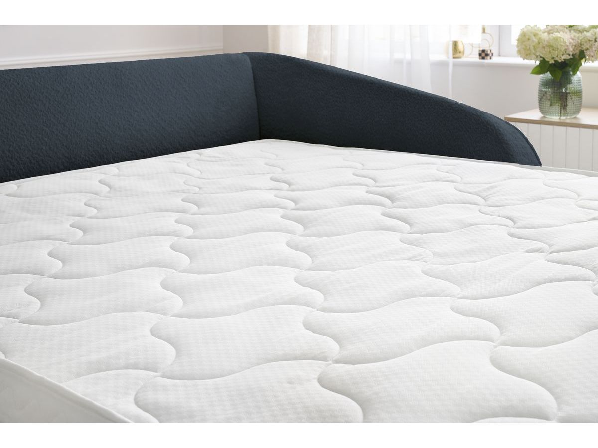 Canapé droit convertible CEZANNE ouverture express tissu bouclette
