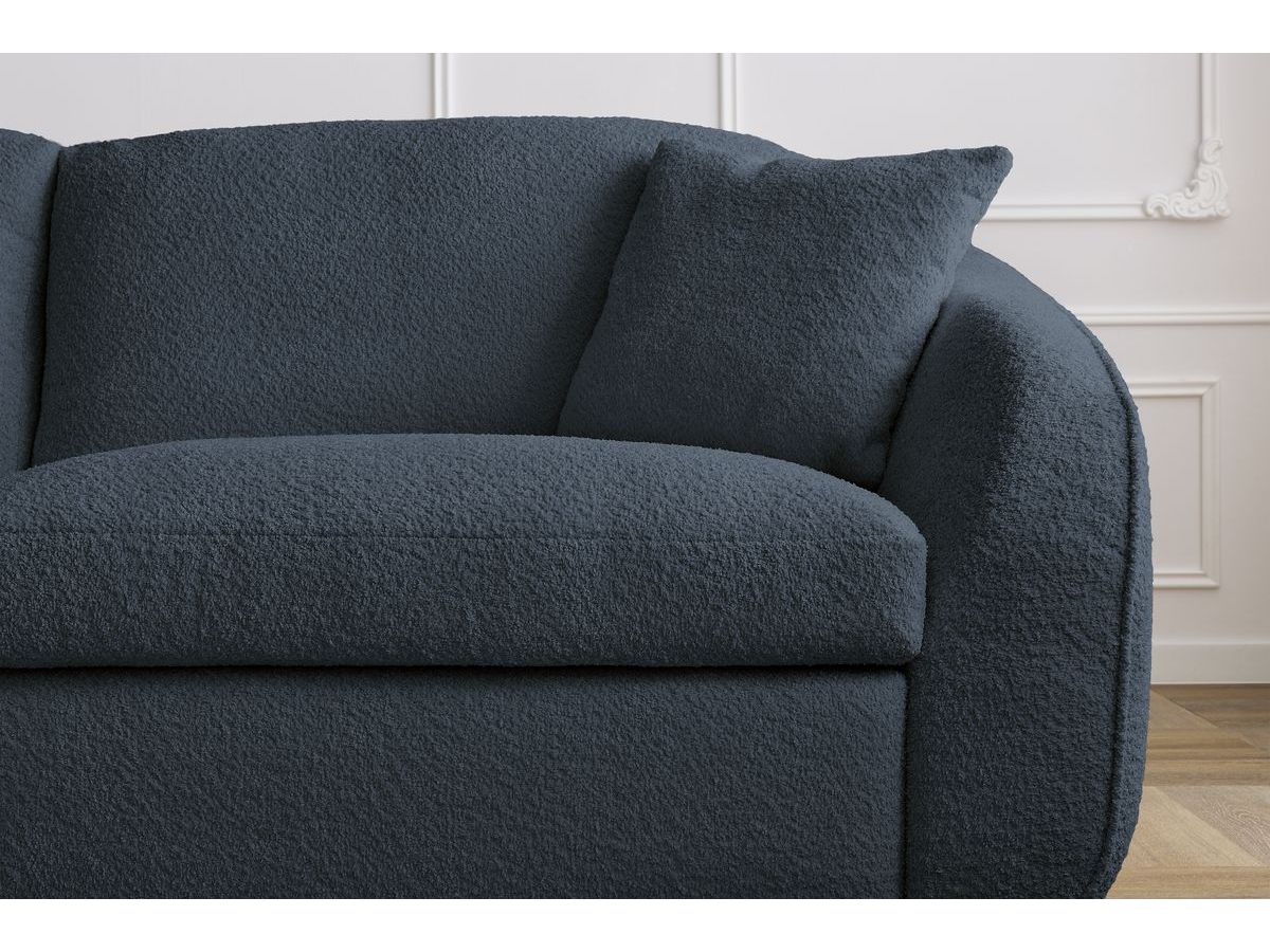 Canapé droit convertible CEZANNE ouverture express tissu bouclette