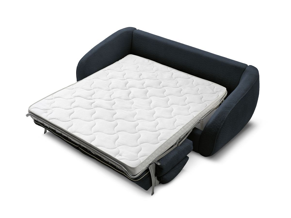 Canapé droit convertible CEZANNE ouverture express tissu bouclette