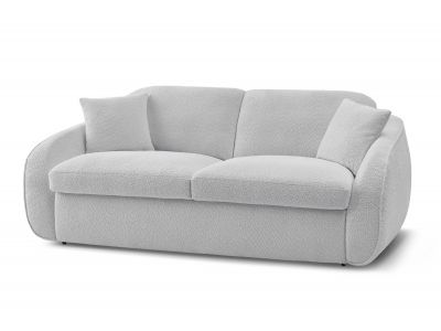 Canapé droit convertible CEZANNE ouverture express tissu bouclette