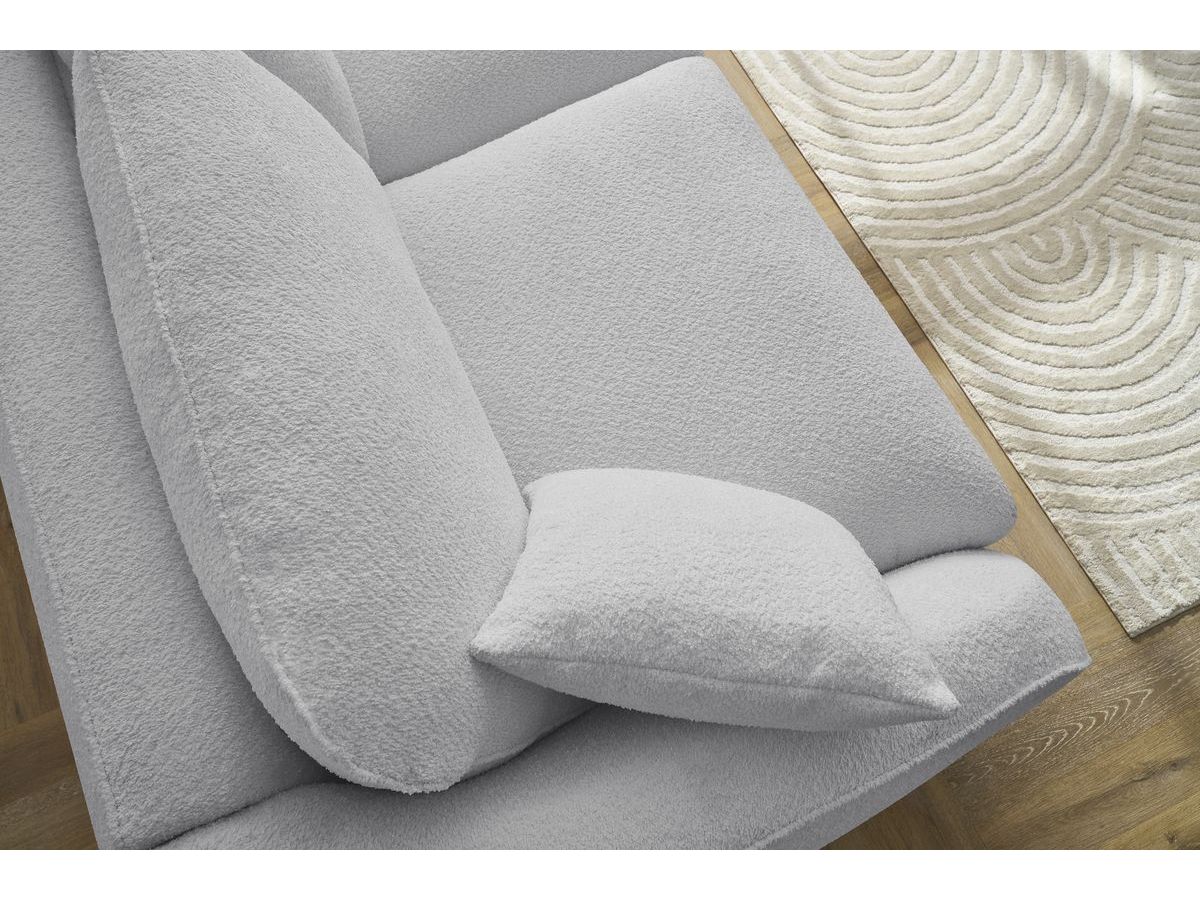 Canapé droit convertible CEZANNE ouverture express tissu bouclette