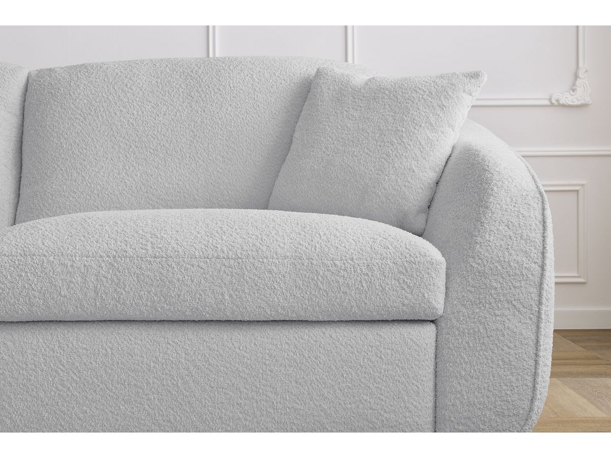Canapé droit convertible CEZANNE ouverture express tissu bouclette