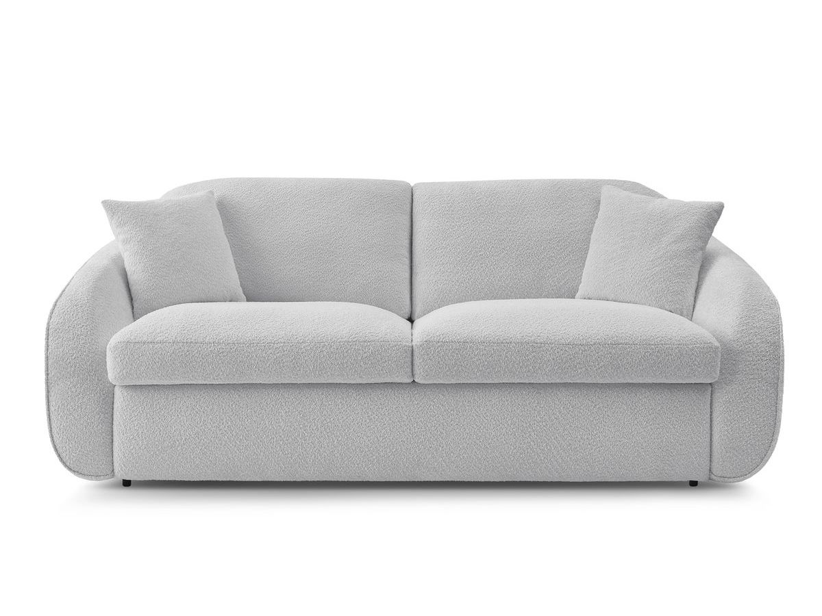 Canapé droit convertible CEZANNE ouverture express tissu bouclette