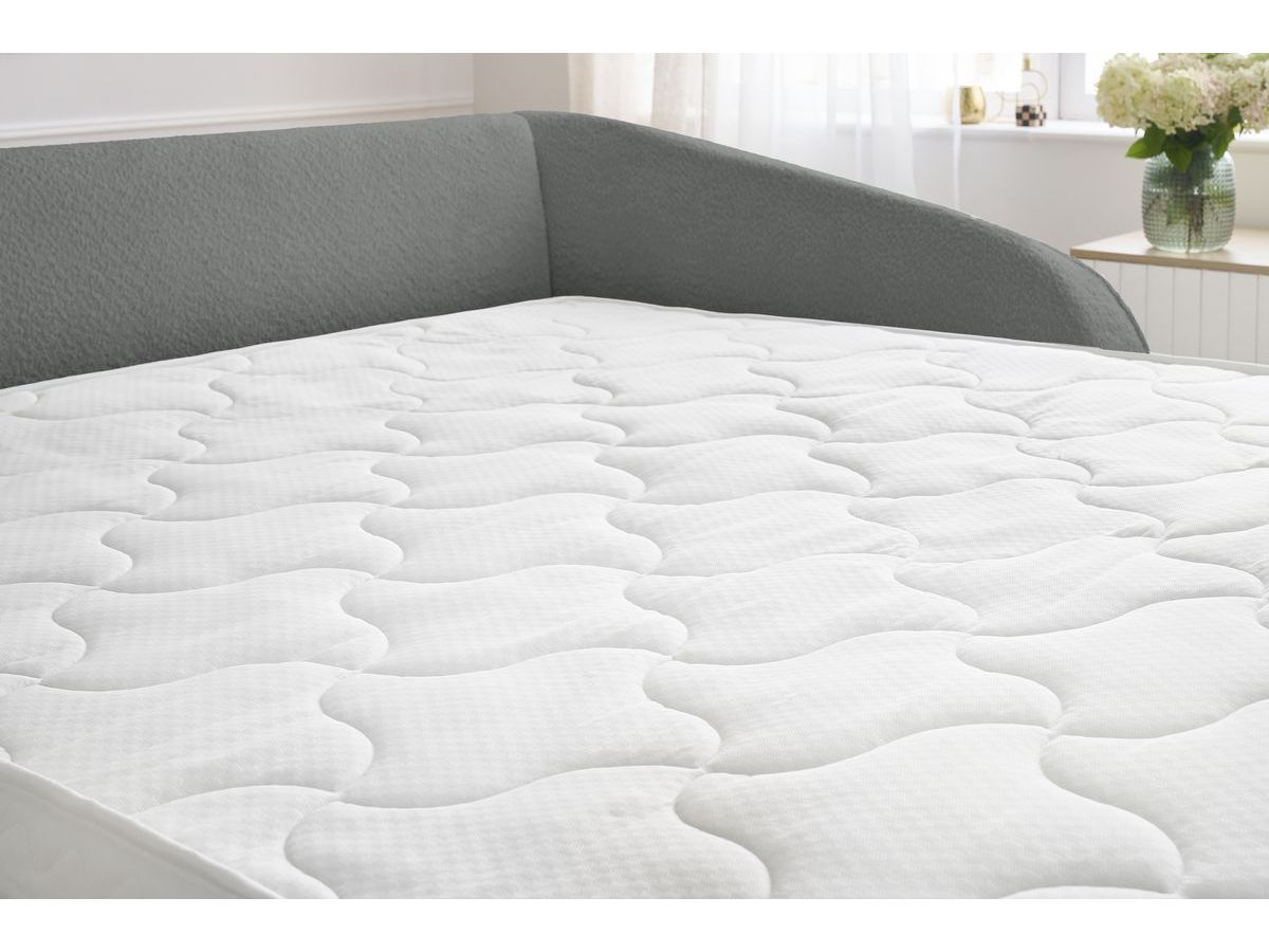 Canapé droit convertible CEZANNE ouverture express tissu bouclette