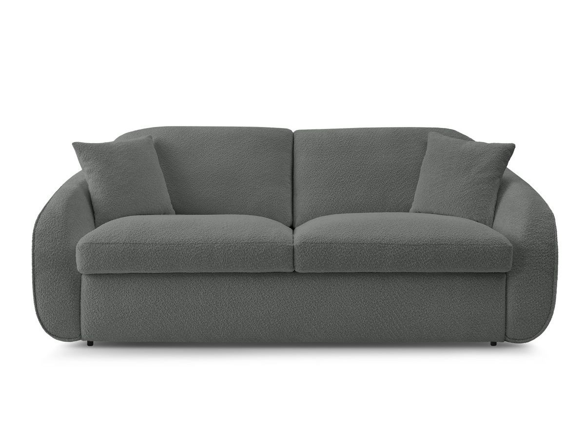 Canapé droit convertible CEZANNE ouverture express tissu bouclette