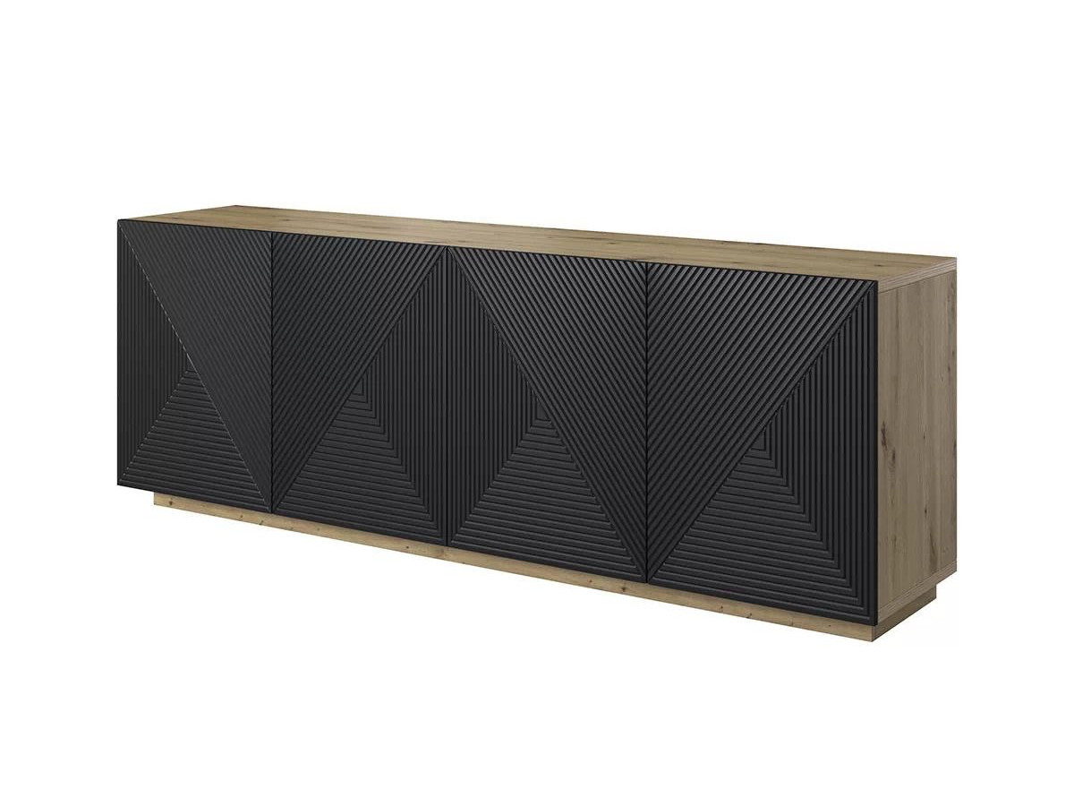 ALICE set met tv-meubel met nis van 200 cm + 4-deurs dressoir van 200 cm