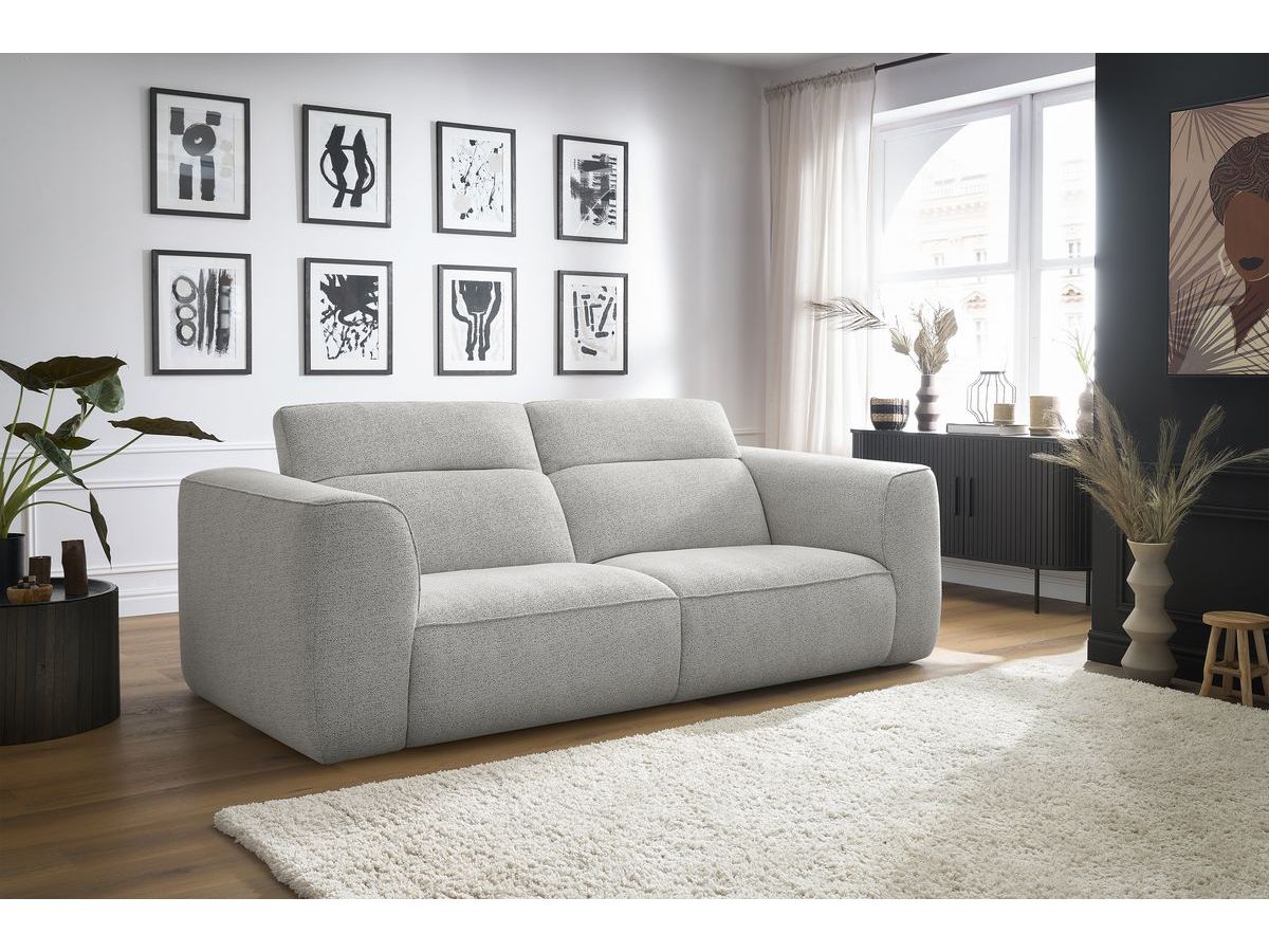 Canapé droit 3 places WILLIAM avec têtières blanc — vue 5