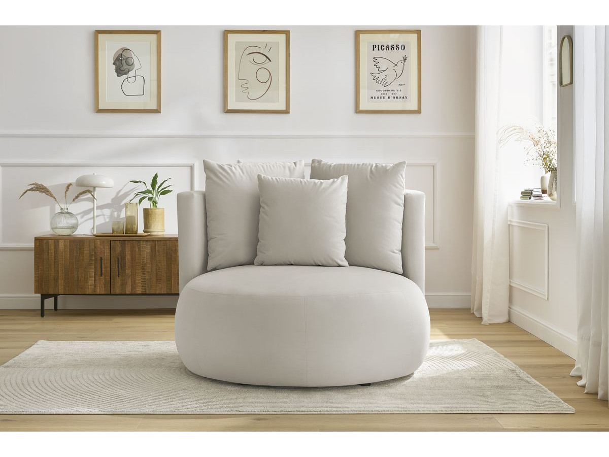 Fauteuil CESAR velours beige — vue 5