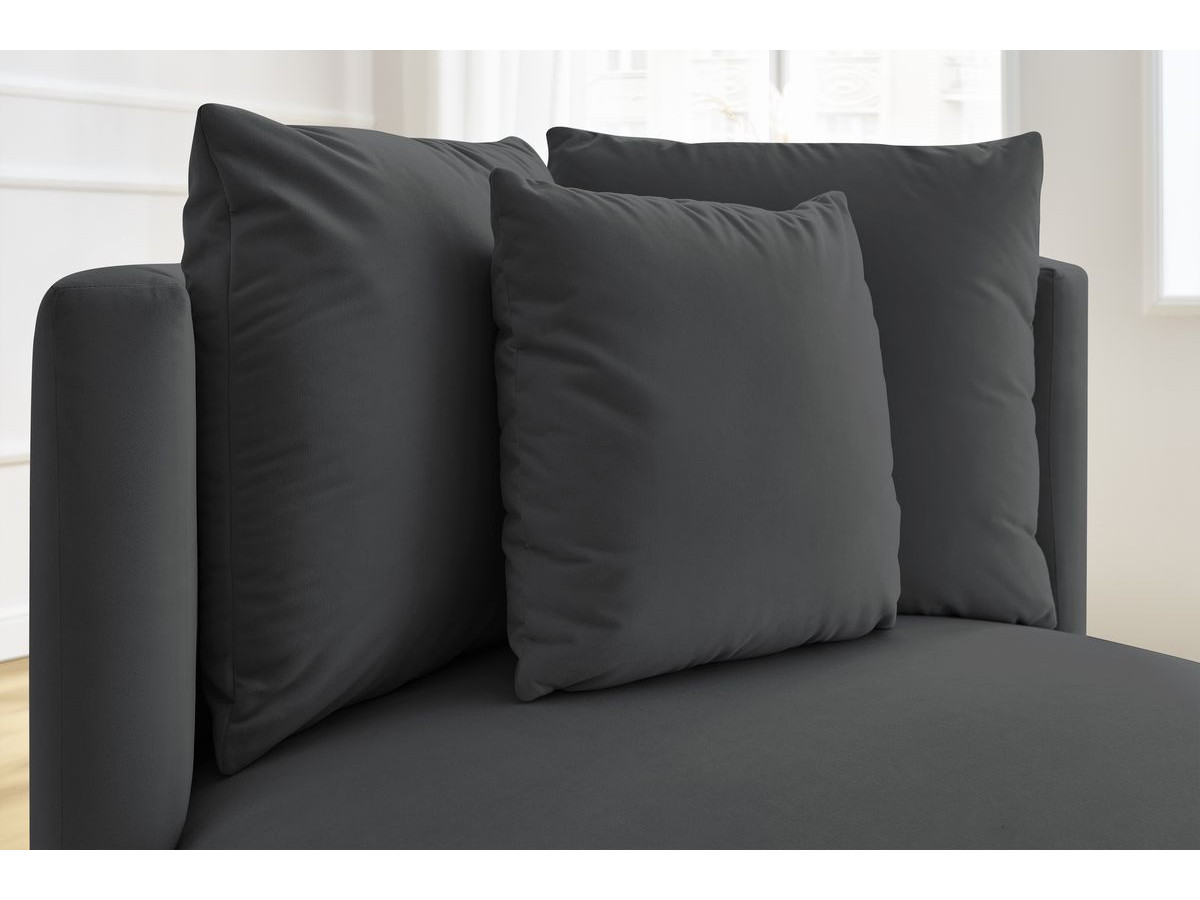 Canapé d'angle fixe EVEREST tissu chiné - Orange - Angle droit - 10 coussins
