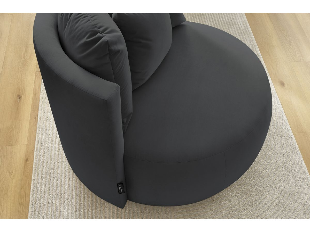 Canapé d'angle fixe EVEREST tissu chiné - Orange - Angle droit - 10 coussins