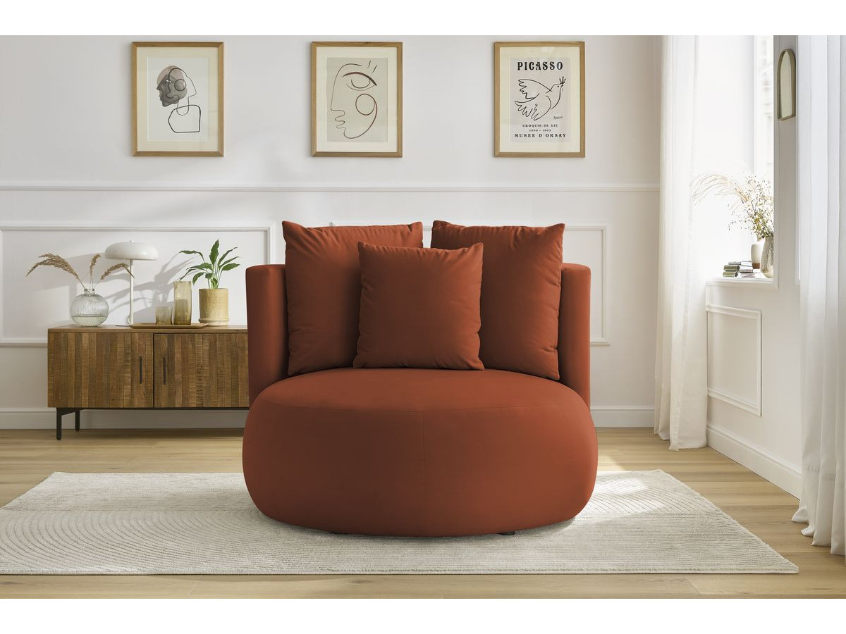 Fauteuil CESAR velours orange — vue 5