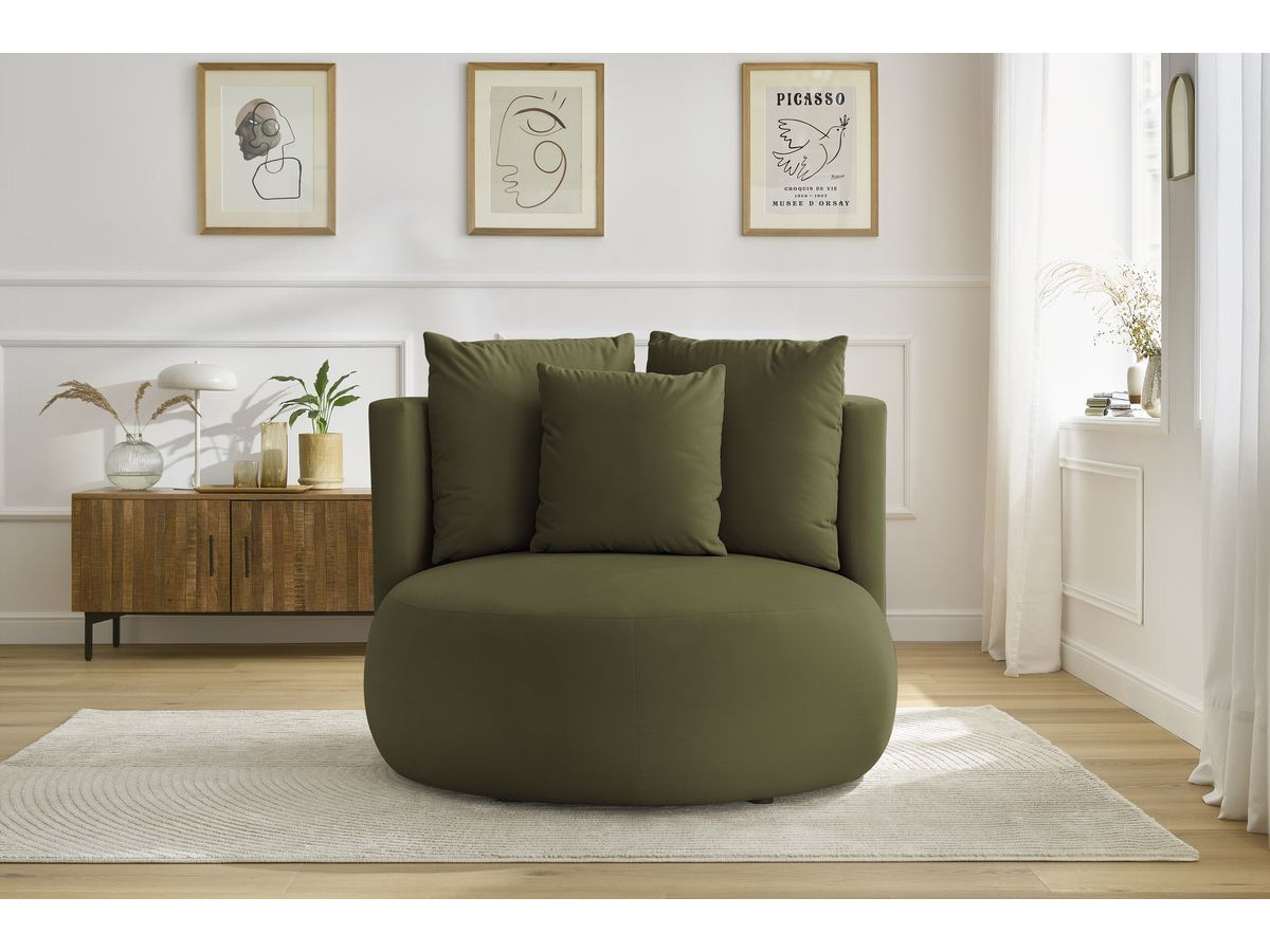 Fauteuil CESAR velours vert clair — vue 5