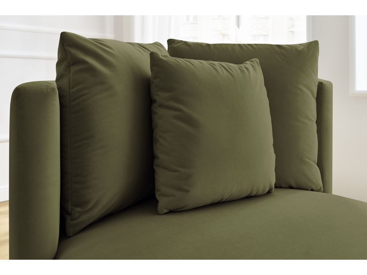 Canapé d'angle fixe EVEREST tissu chiné - Orange - Angle droit - 10 coussins