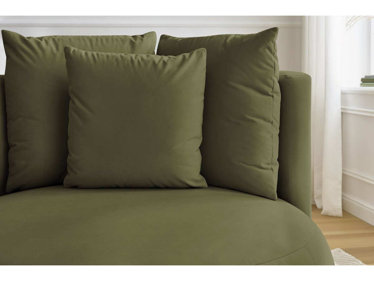 Canapé d'angle fixe EVEREST tissu chiné - Orange - Angle droit - 10 coussins