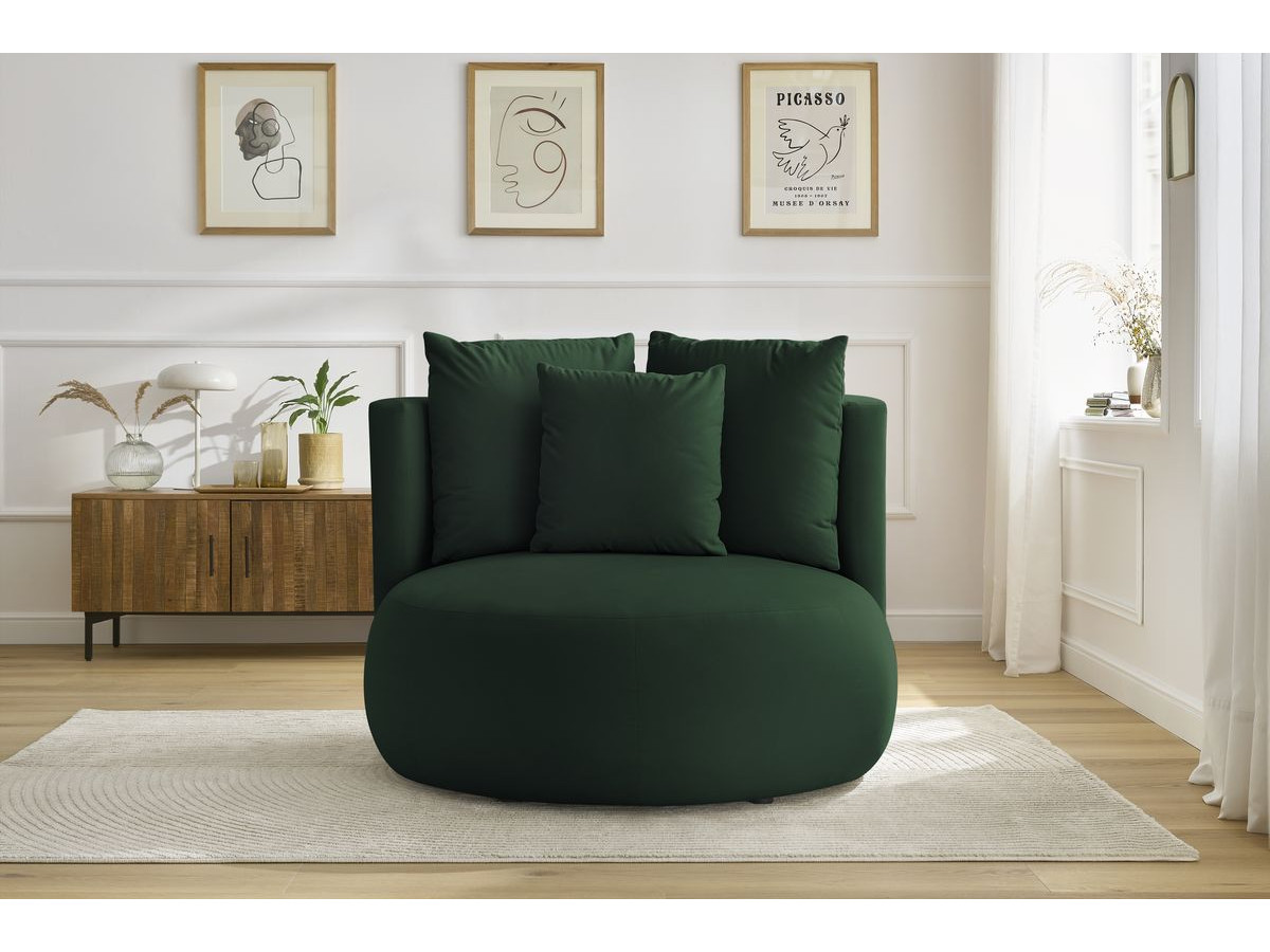 Fauteuil CESAR velours vert foncé — vue 5
