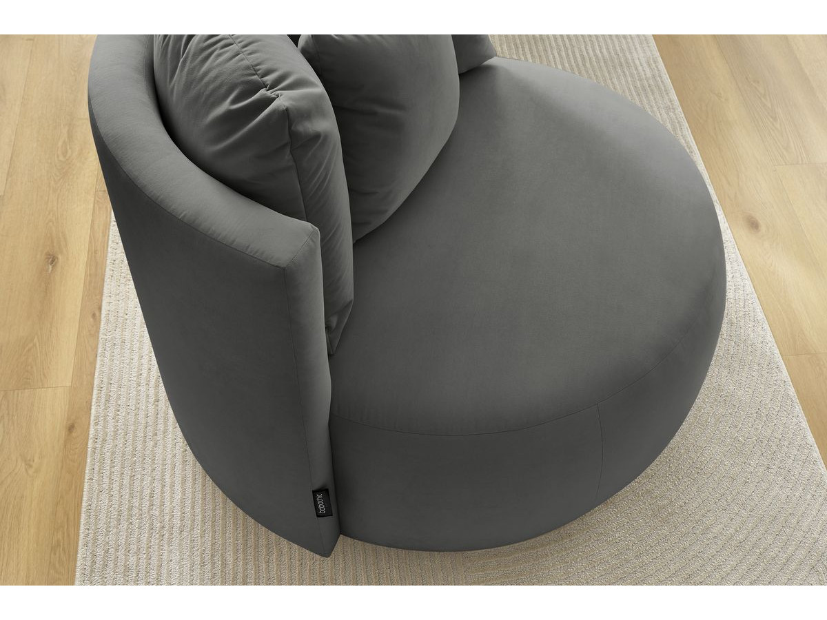 Canapé d'angle fixe EVEREST tissu chiné - Orange - Angle droit - 10 coussins