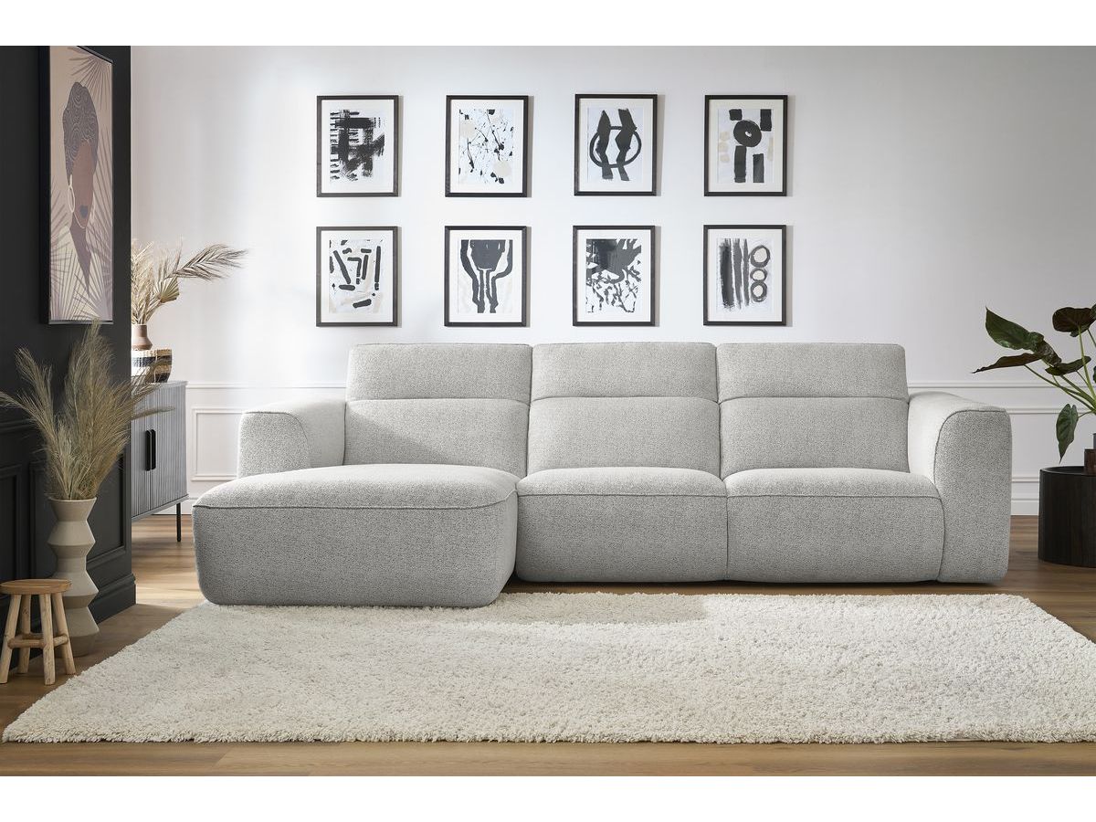 Canapé d'angle fixe WILLIAM avec têtières blanc angle gauche BOBOCHIC 3 places - Vue supplémentaire 3