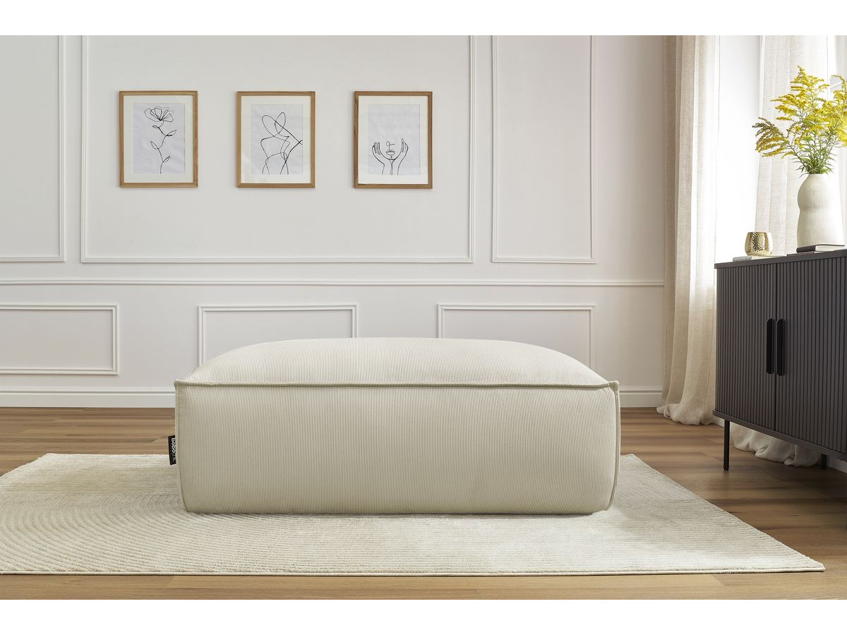 Pouf BOHEME velours côtelé beige — vue 6