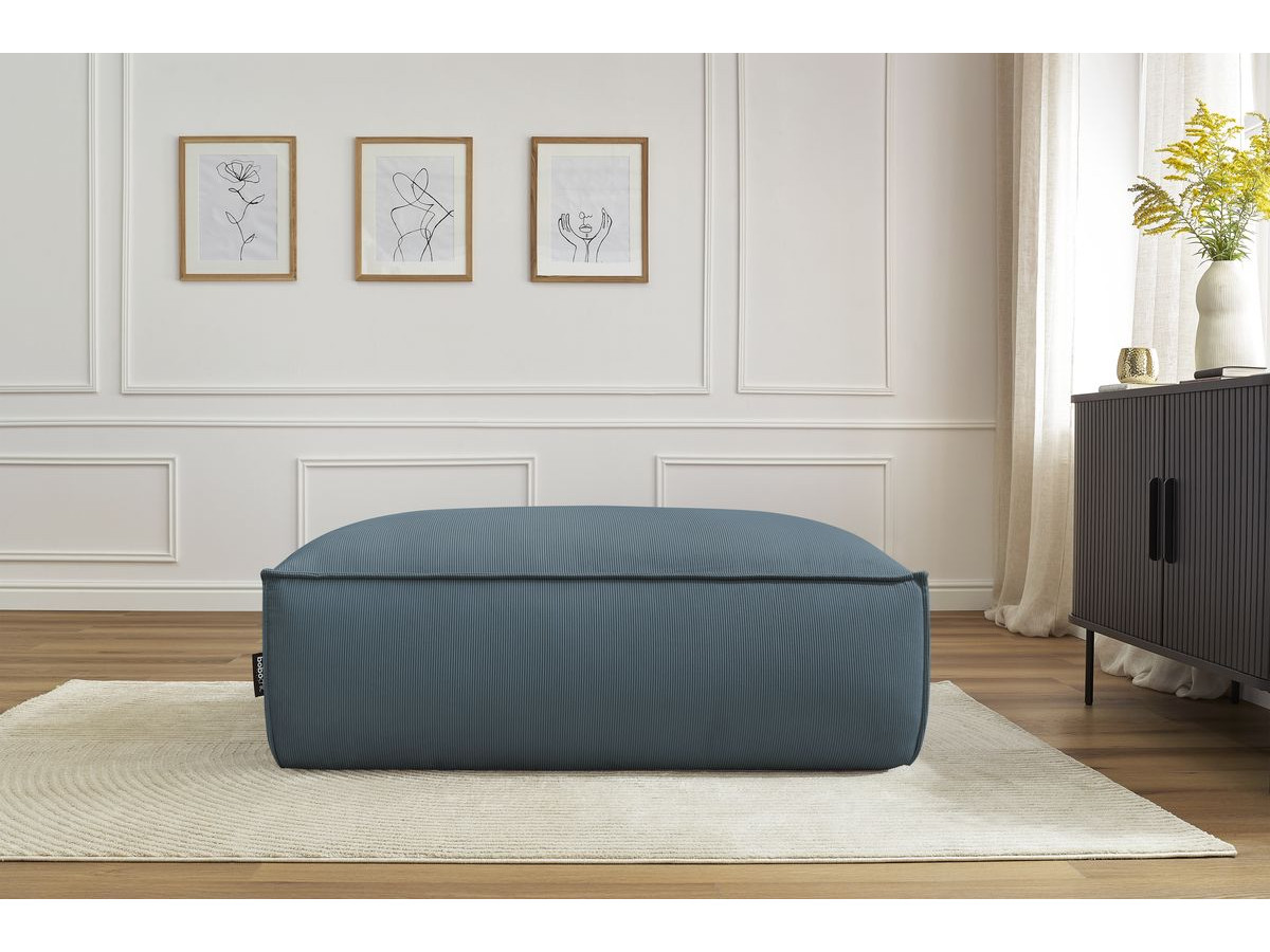 Pouf BOHEME velours côtelé bleu foncé — vue 6