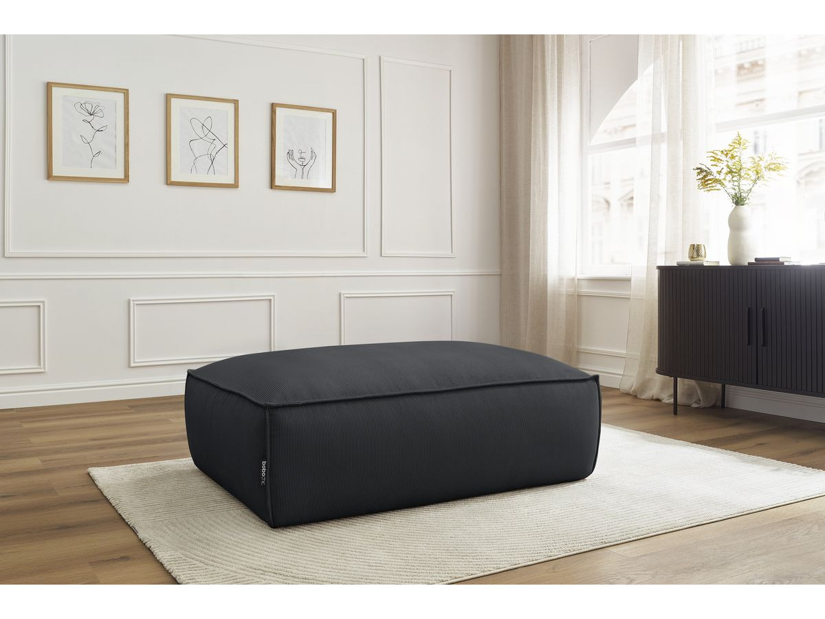 Pouf BOHEME velours côtelé noir — vue 5