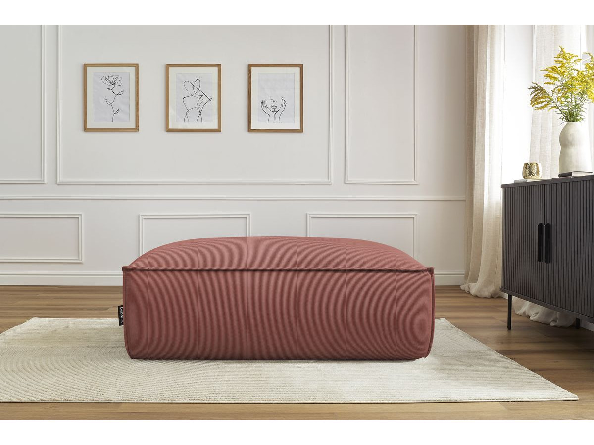 Pouf BOHEME velours côtelé rose — vue 6