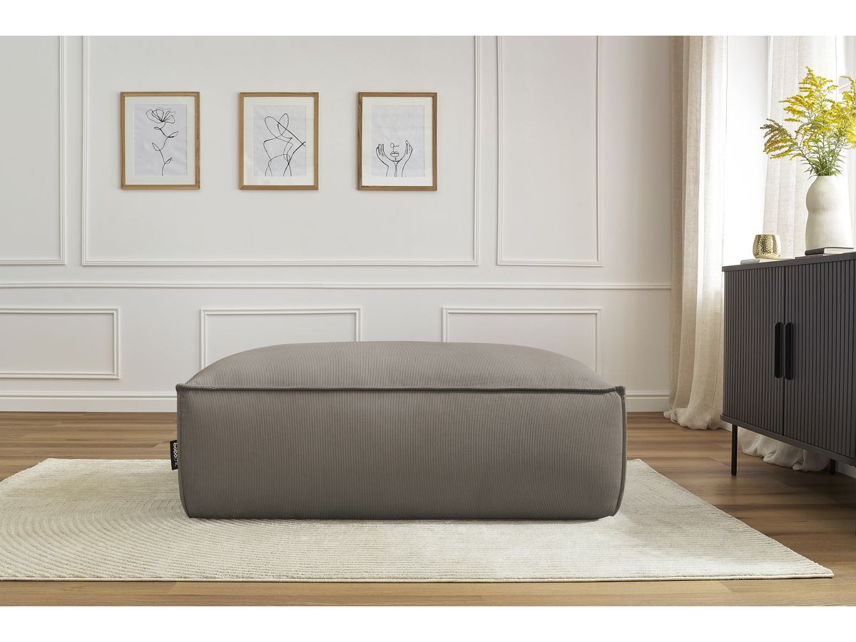 Pouf BOHEME velours côtelé taupe — vue 6