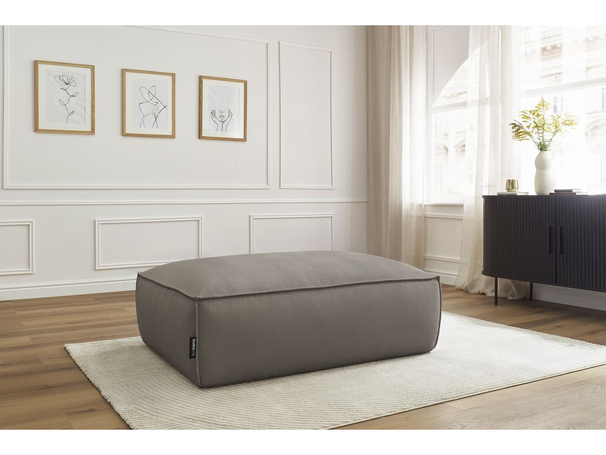 Pouf BOHEME velours côtelé taupe — vue 5