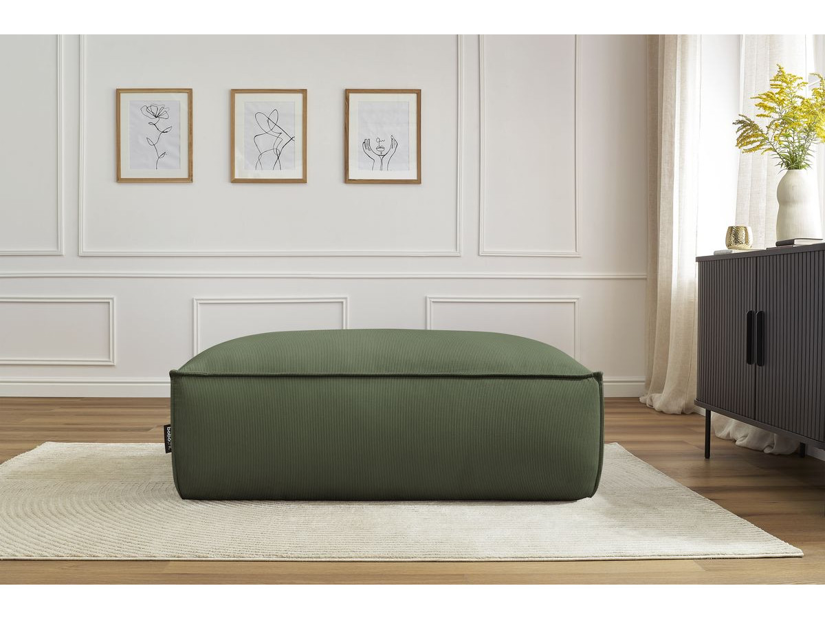 Pouf BOHEME velours côtelé vert — vue 6