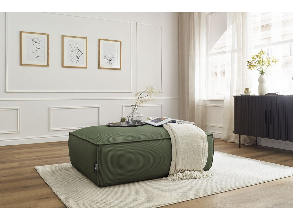 Pouf BOHEME velours côtelé vert