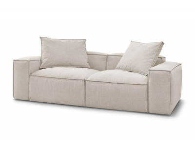Canapé droit fixe ultra moelleux 3 places BOHEME tissu chiné