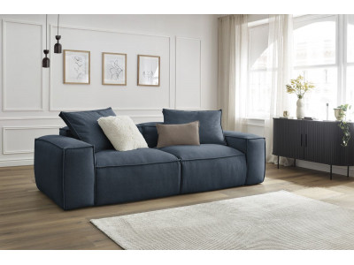 Canapé droit fixe ultra moelleux 3 places BOHEME tissu chiné