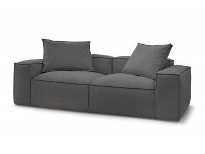 Canapé droit fixe ultra moelleux 3 places BOHEME tissu chiné