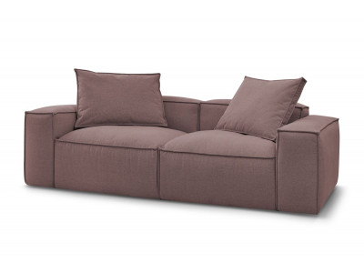 Canapé droit fixe ultra moelleux 3 places BOHEME tissu chiné
