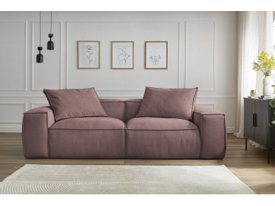 Canapé droit fixe ultra moelleux 3 places BOHEME tissu chiné
