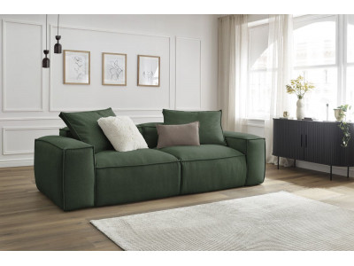 Canapé droit fixe ultra moelleux 3 places BOHEME tissu chiné