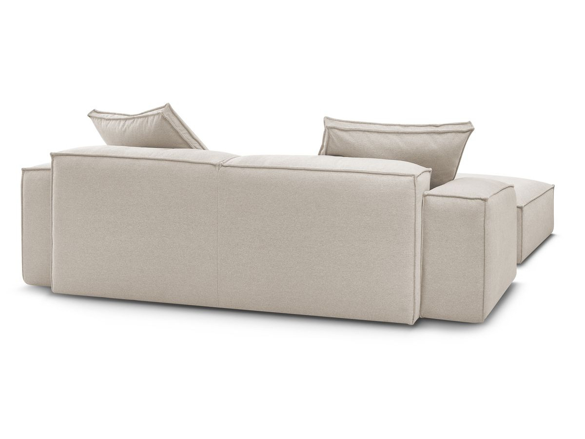 Canapé droit fixe 3 places ultra moelleux BOHEME tissu chiné avec pouf