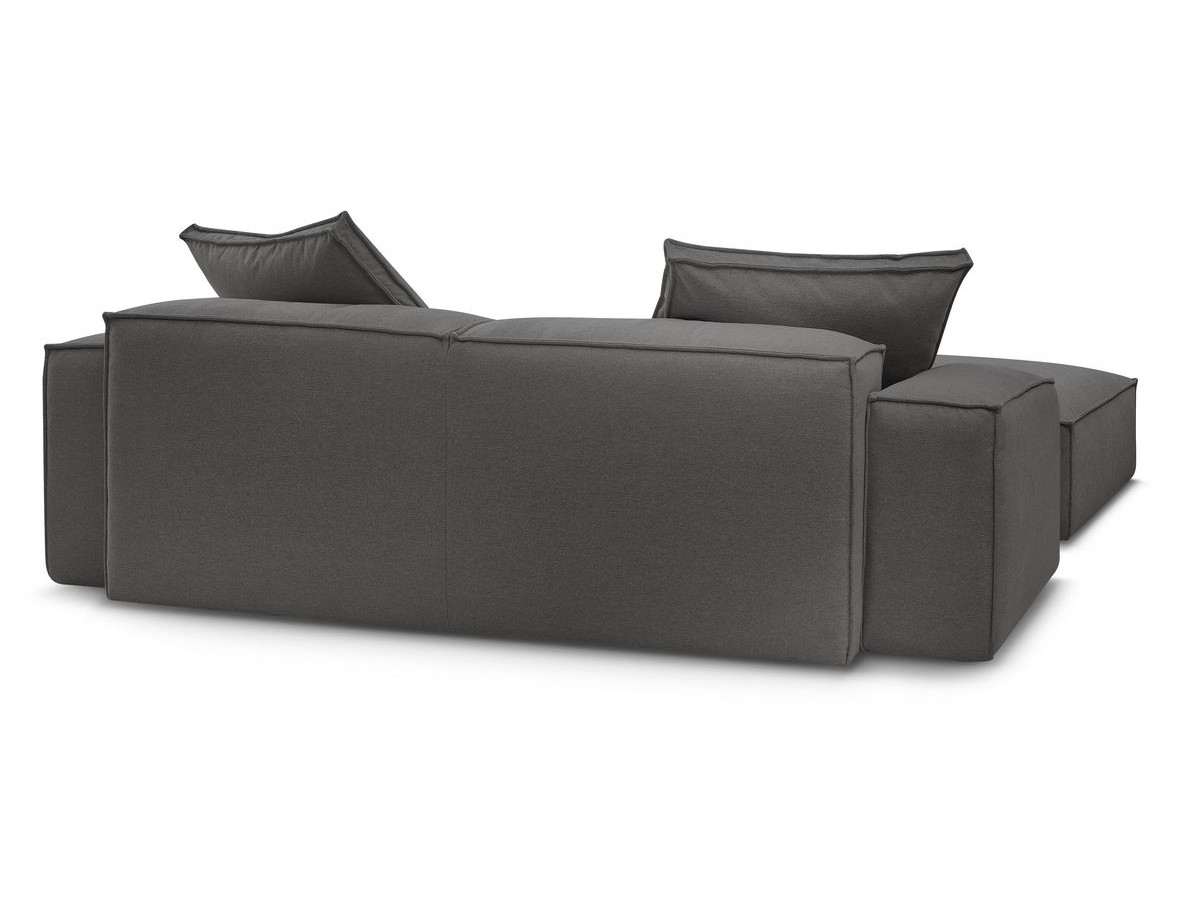 Canapé droit fixe 3 places ultra moelleux BOHEME tissu chiné avec pouf