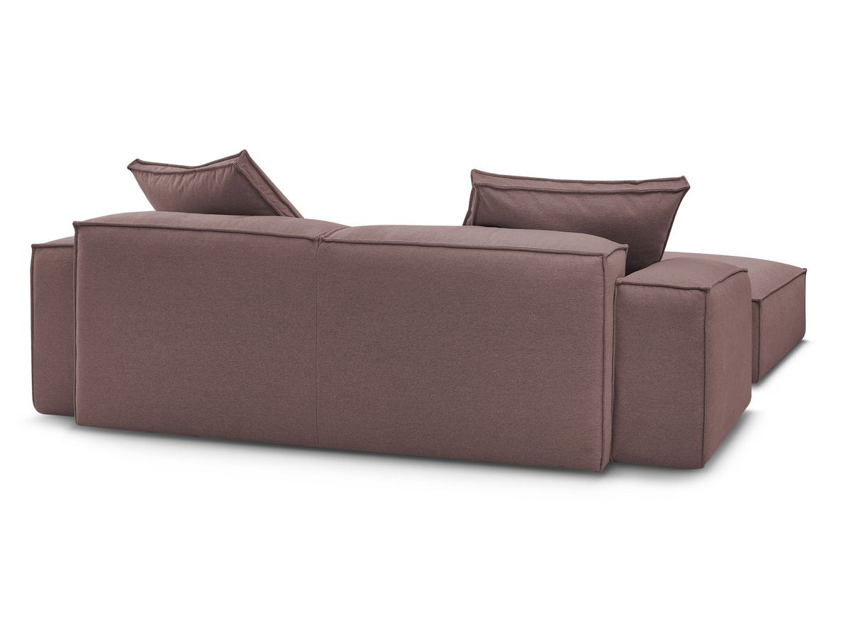 Canapé droit fixe 3 places ultra moelleux BOHEME tissu chiné avec pouf