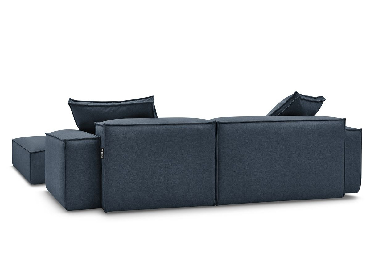 Canapé d'angle réversible ultra moelleux BOHEME tissu chiné avec pouf