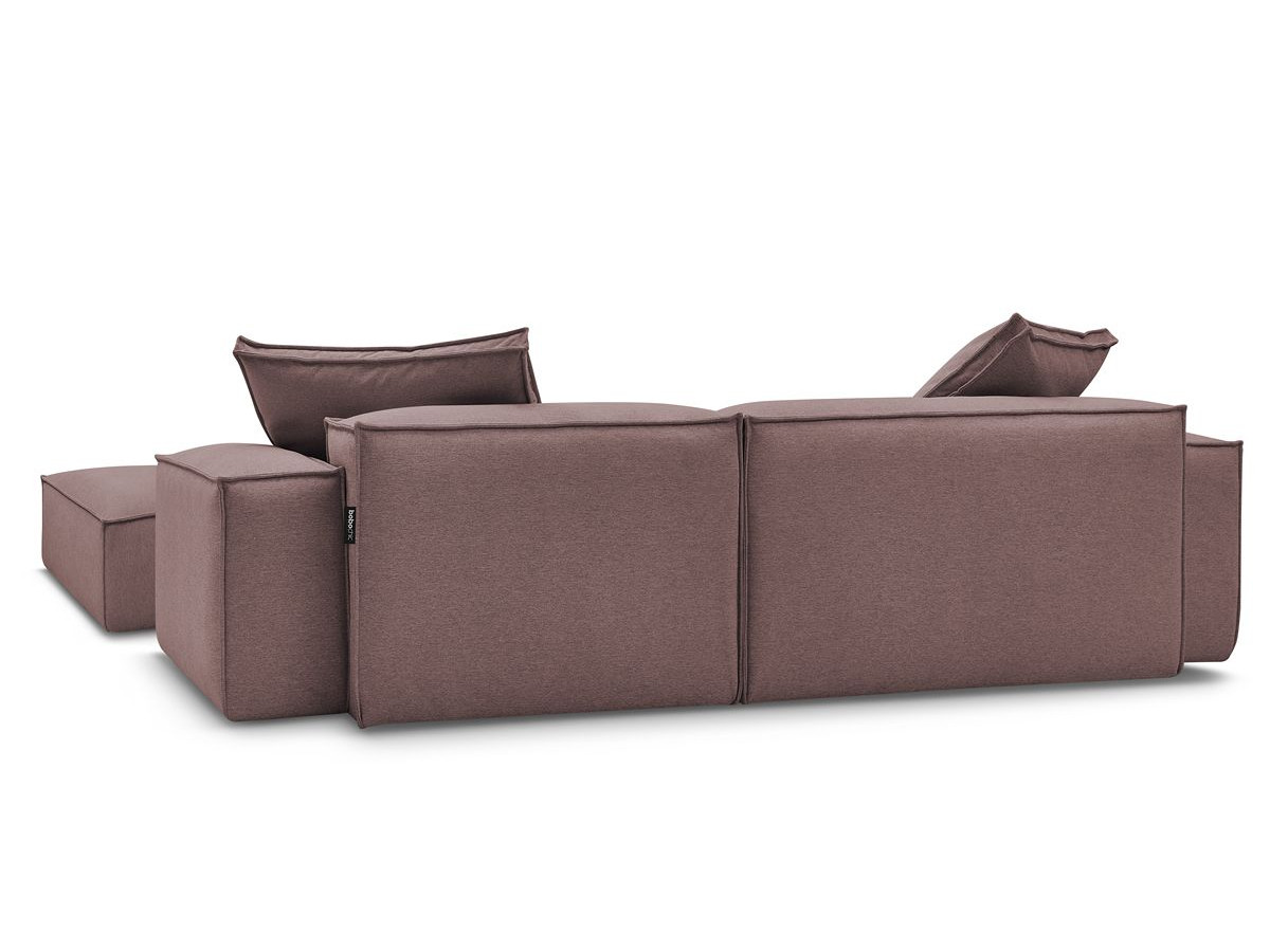 Canapé d'angle réversible ultra moelleux BOHEME tissu chiné avec pouf