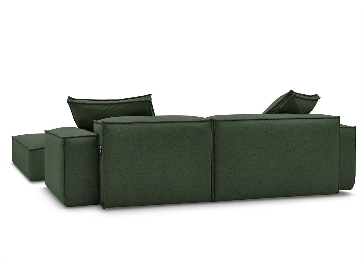 Canapé d'angle réversible ultra moelleux BOHEME tissu chiné avec pouf