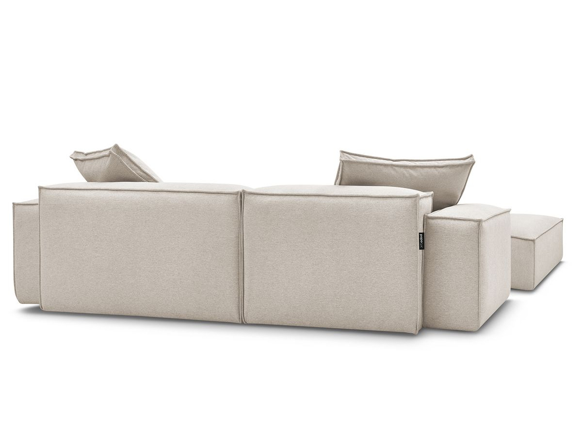 Canapé d'angle réversible ultra moelleux BOHEME tissu chiné avec pouf