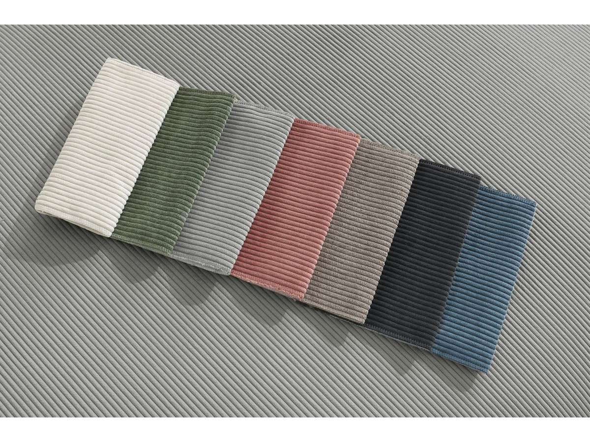 Canapé droit 3 places ultra moelleux BOHEME velours côtelé gris clair — vue 4