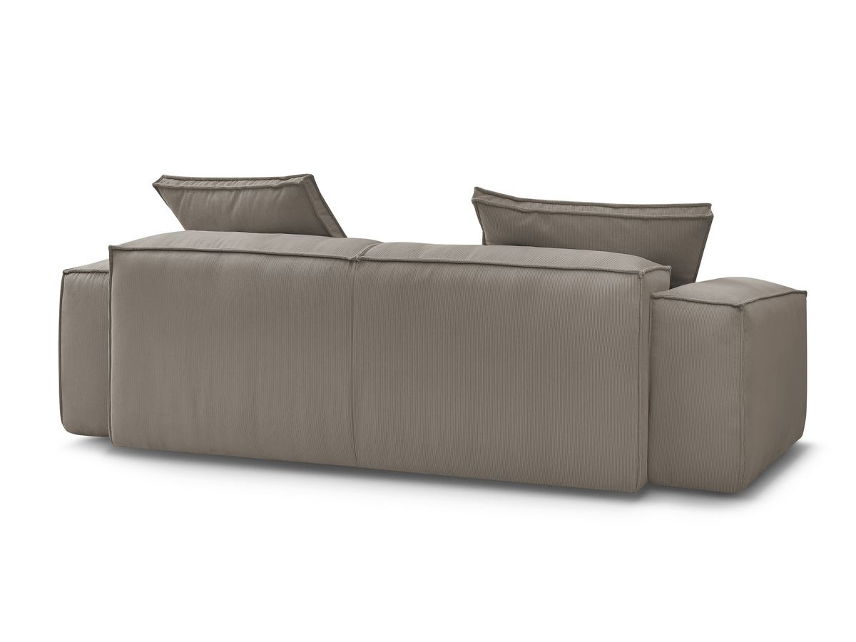 Canapé d'angle fixe EVEREST tissu chiné - Orange - Angle droit - 10 coussins