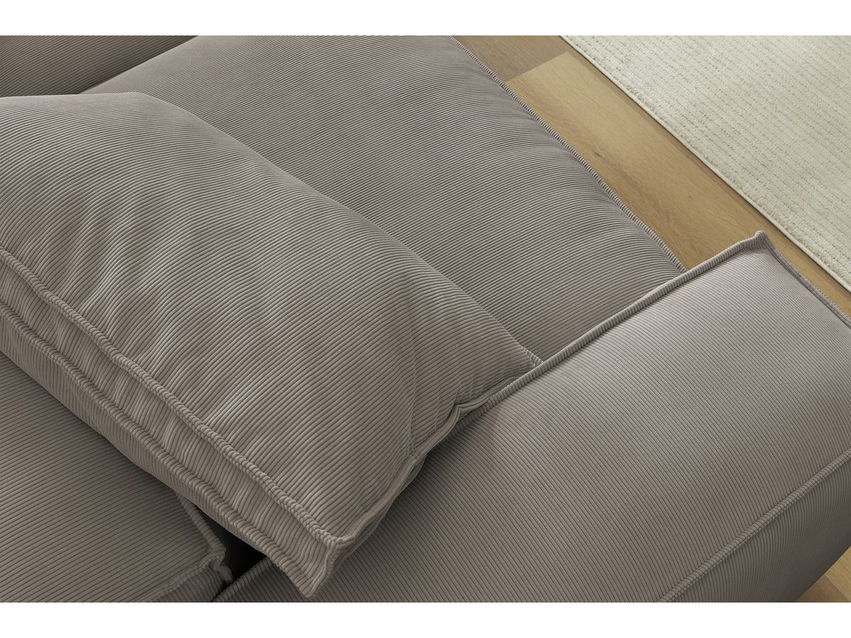 Canapé d'angle fixe EVEREST tissu chiné - Orange - Angle droit - 10 coussins