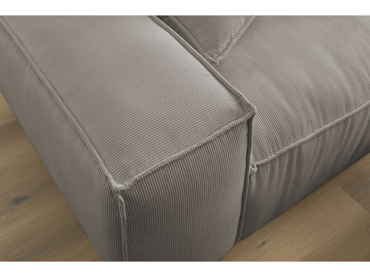 Canapé d'angle fixe EVEREST tissu chiné - Orange - Angle droit - 10 coussins