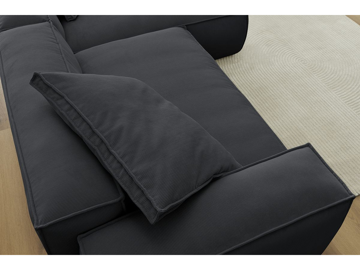 Canapé d'angle réversible ultra moelleux BOHEME velours côtelé