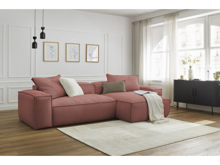 Canapé d'angle fixe BOHEME velours côtelé